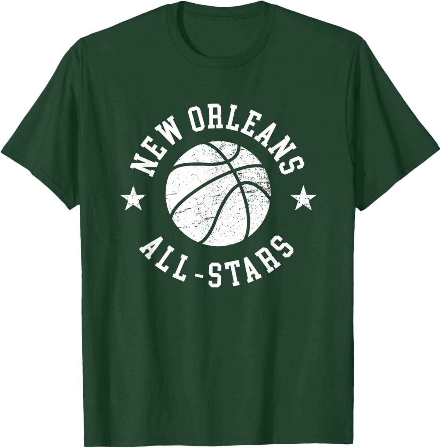 New Orleans Vintage All-Stars Retro 80s Basketball T-Shirt - T-Shirt | Forest