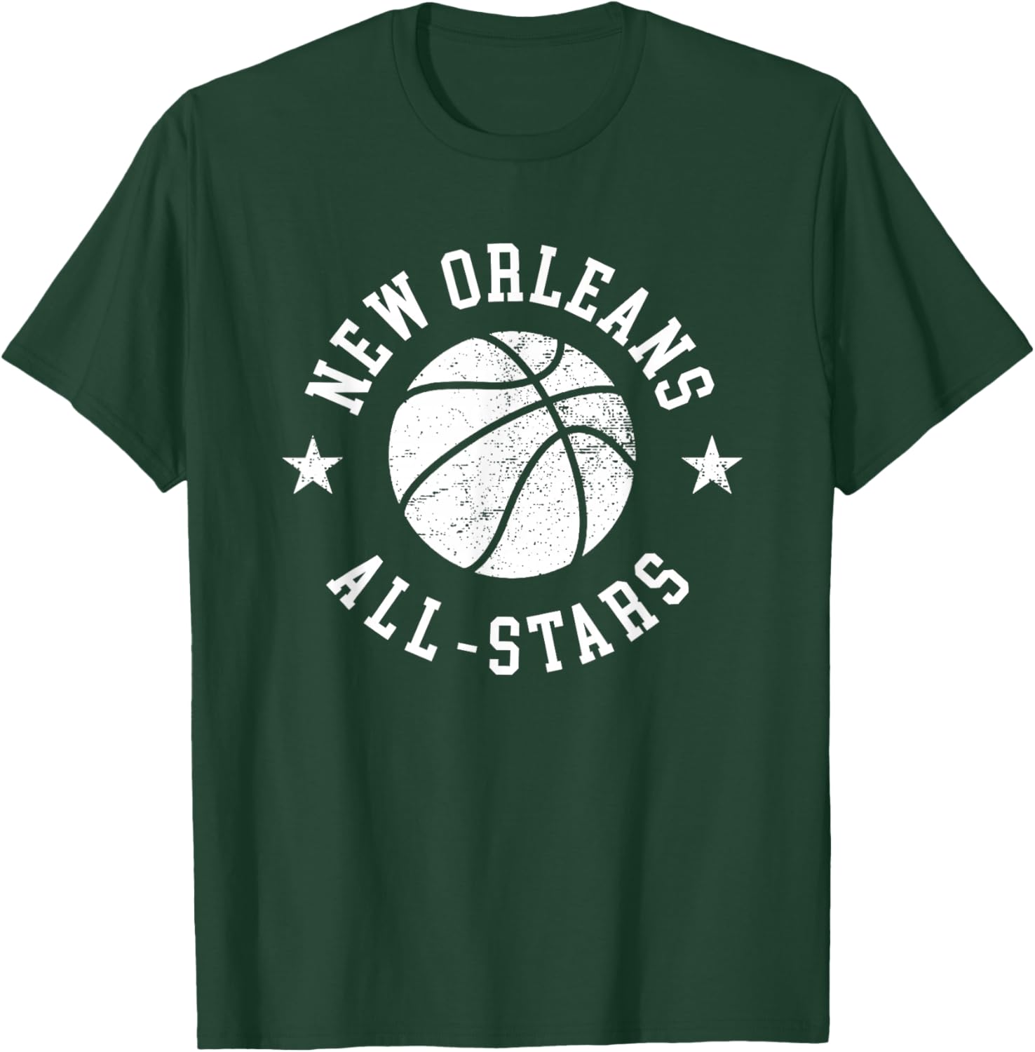 New Orleans Vintage All-Stars Retro 80s Basketball T-Shirt - T-Shirt | Forest