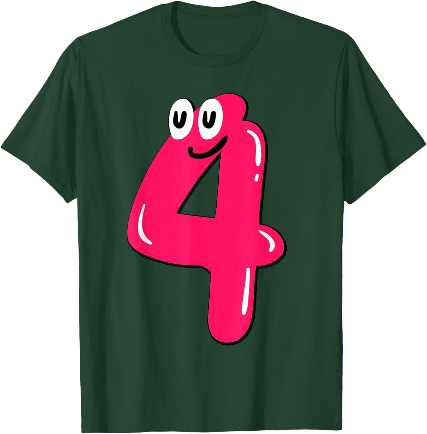 Number 4 Maths Day Outfit for Girl 4th Birthday Girls T-Shirt - T-Shirt | Forest