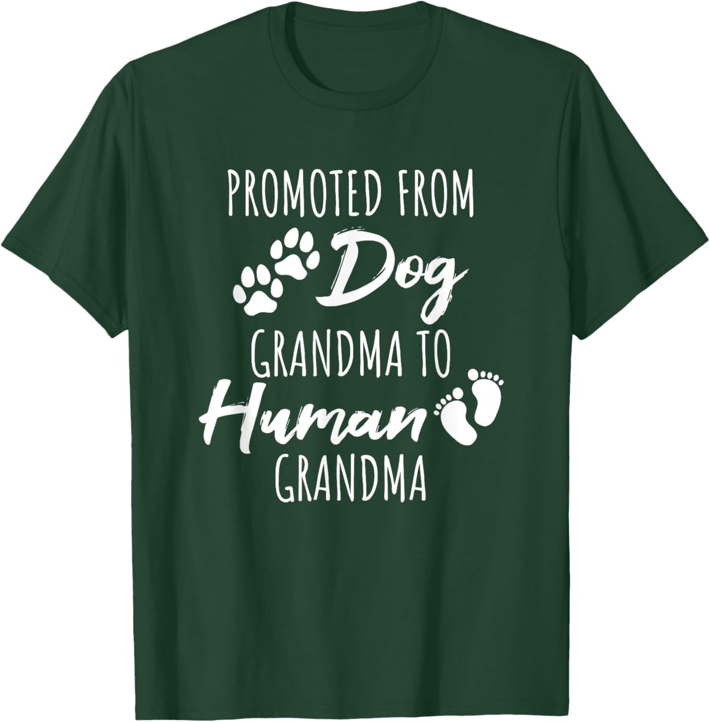 New Grandpa Celebration Apparel for Dog Owner Promoted From Dog Grandma To Human Grandma , Small, Black T-Shirt - T-Shirt | Forest