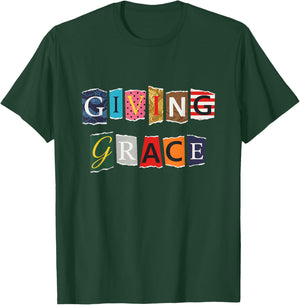 Giving Grace Funny Vintage Ransom Note Gen-Z Meme T-Shirt - T-Shirt | Forest