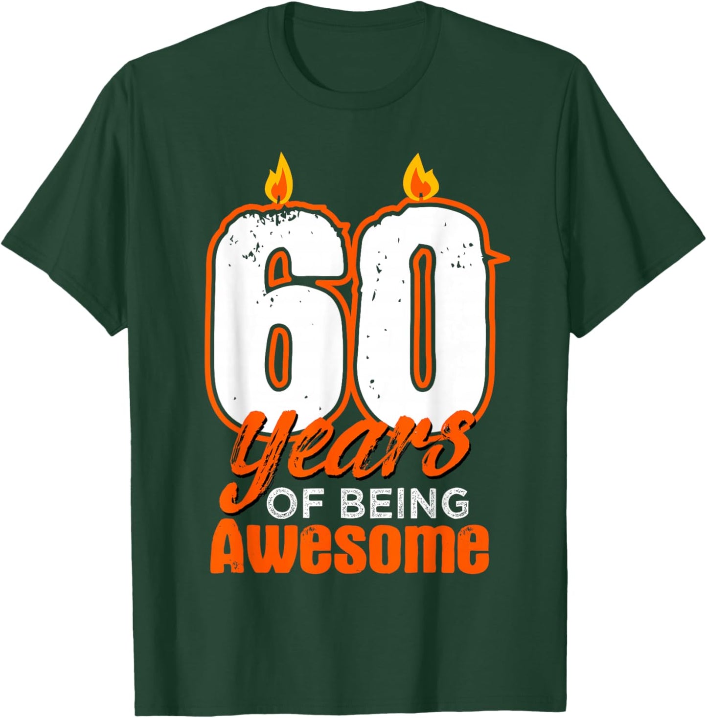 Candle 60 Birthday Party Wishes Cake Decoration Candlelight T-Shirt - T-Shirt | Forest
