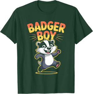 Badger Boy Cute Cartoon Forest Animal Wildlife T-Shirt - T-Shirt | Forest