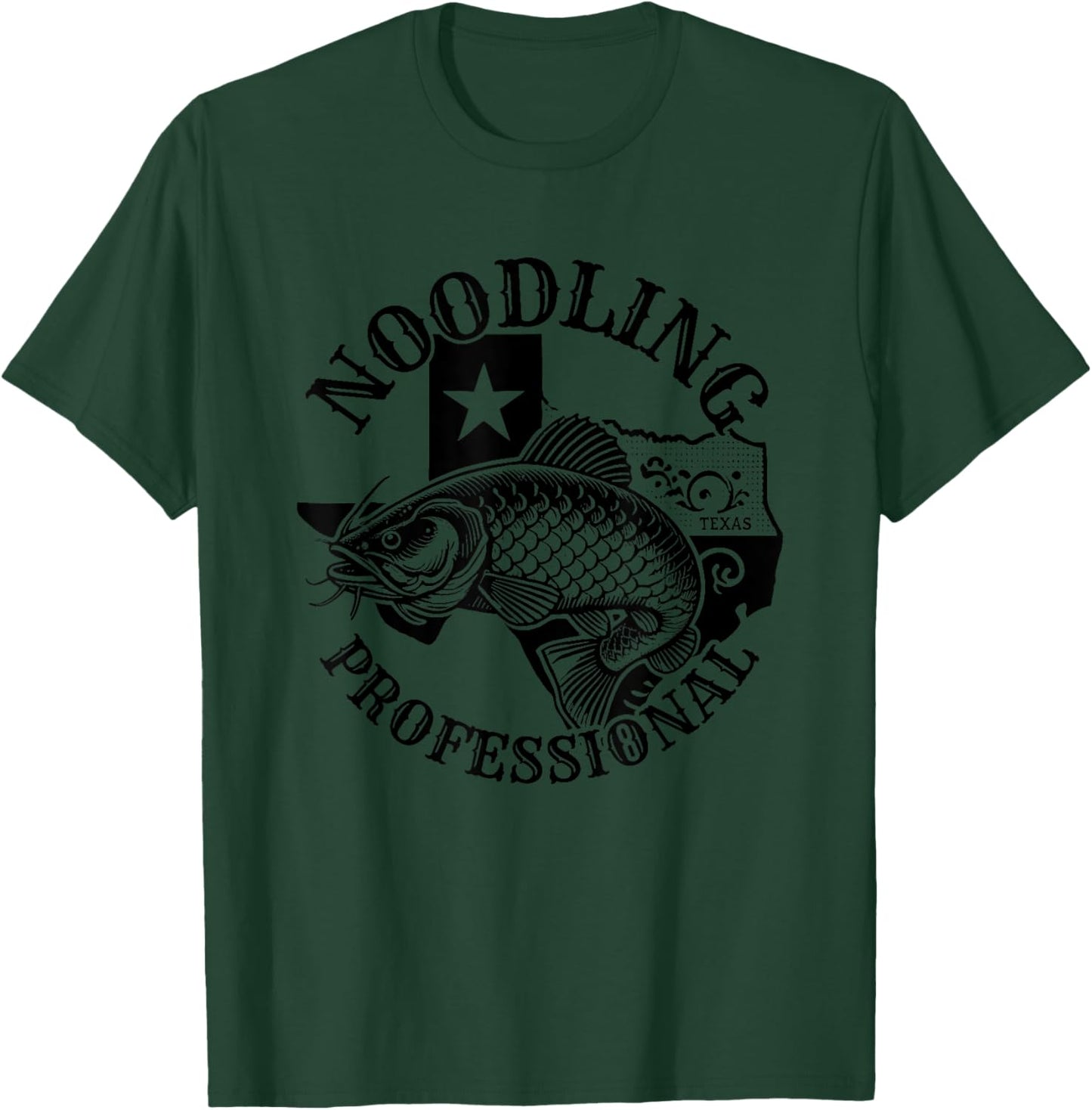 Texan Noodling professional, funny Texas catfish noodling T-Shirt - T-Shirt | Forest