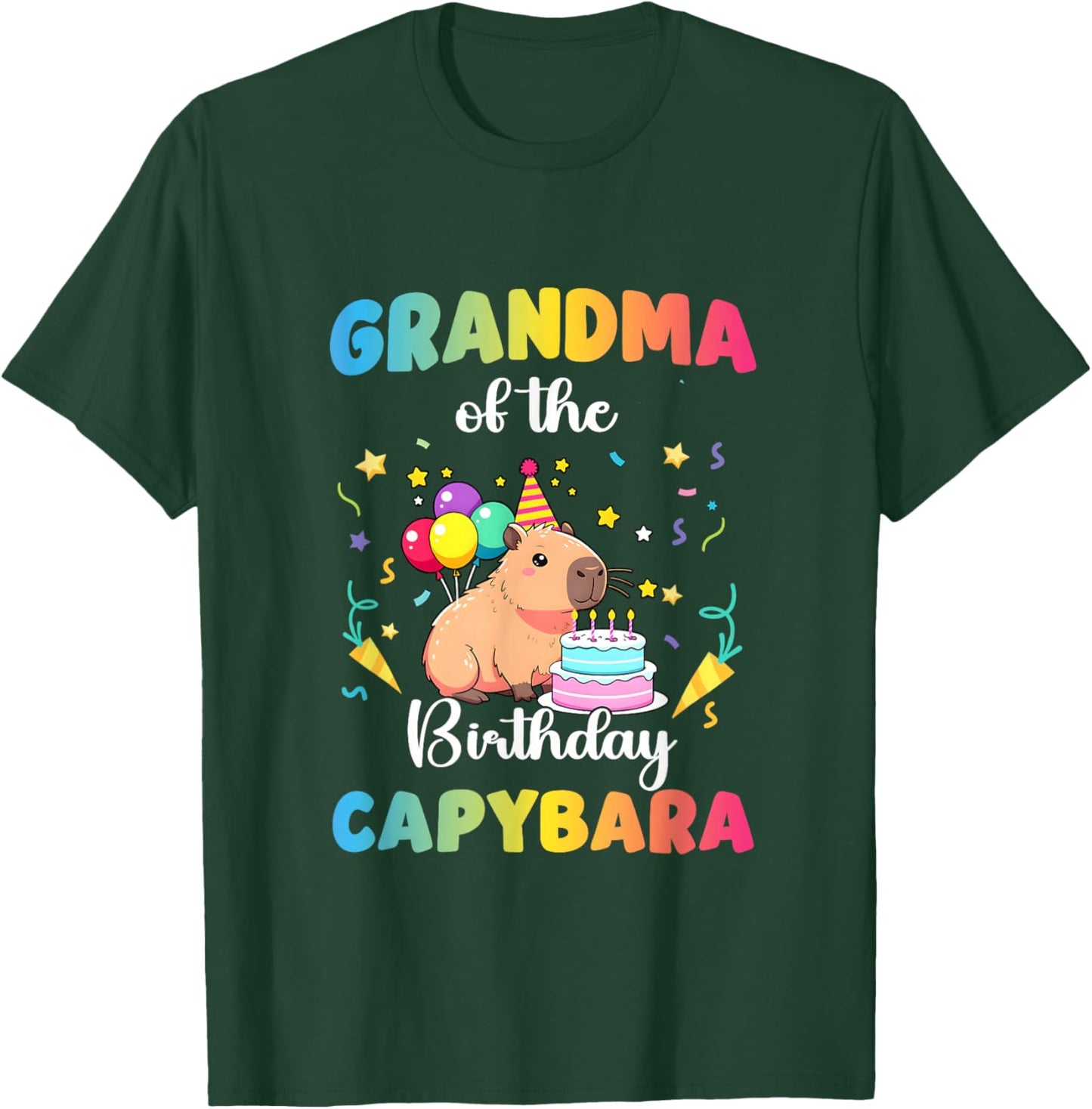 Grandma of The Birthday Girl Capybara Bday Party Family T-Shirt - T-Shirt | Forest