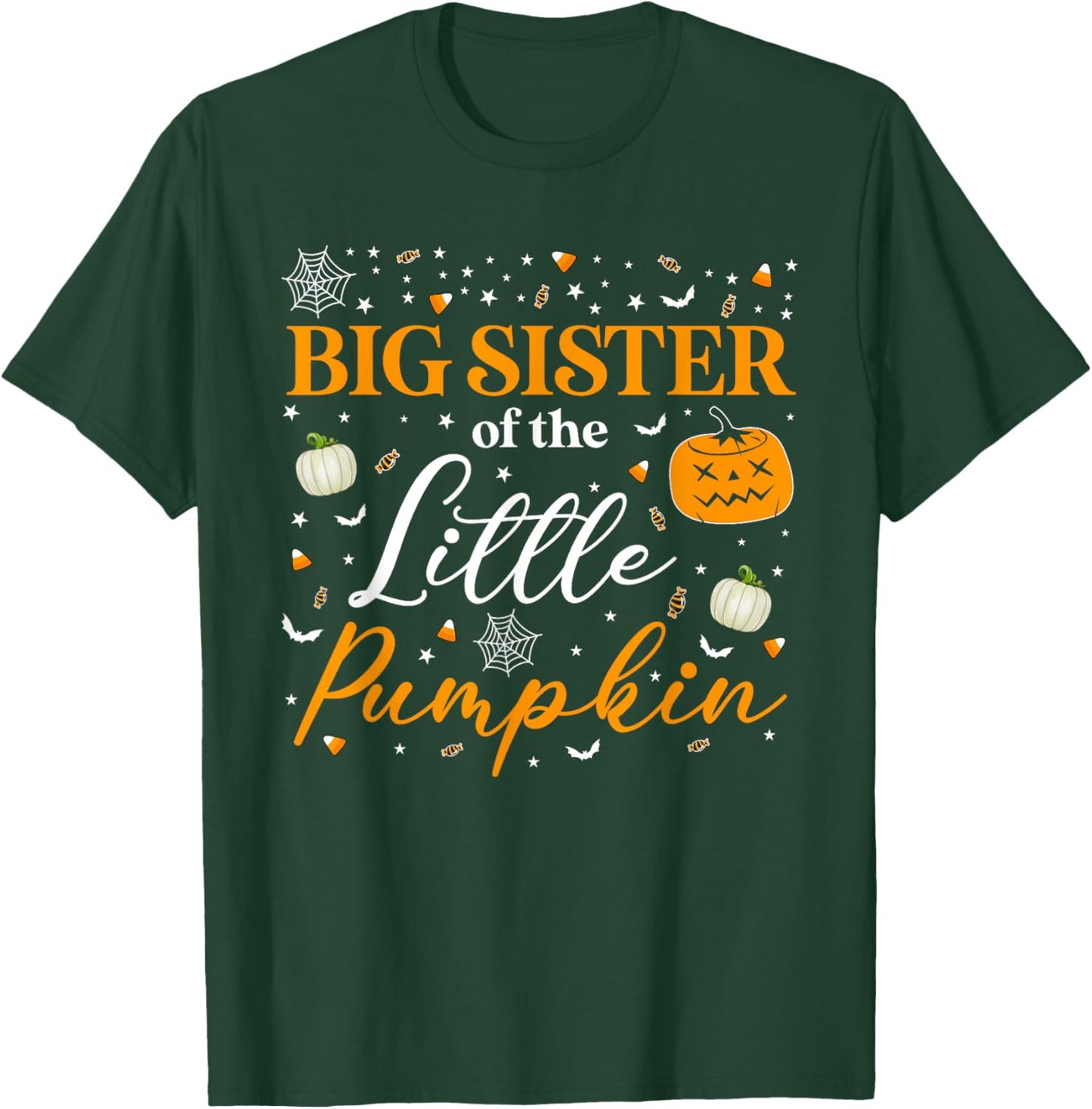 Big Sister Of The Little Pumpkin Family Matching Halloween T-Shirt - T-Shirt | Forest