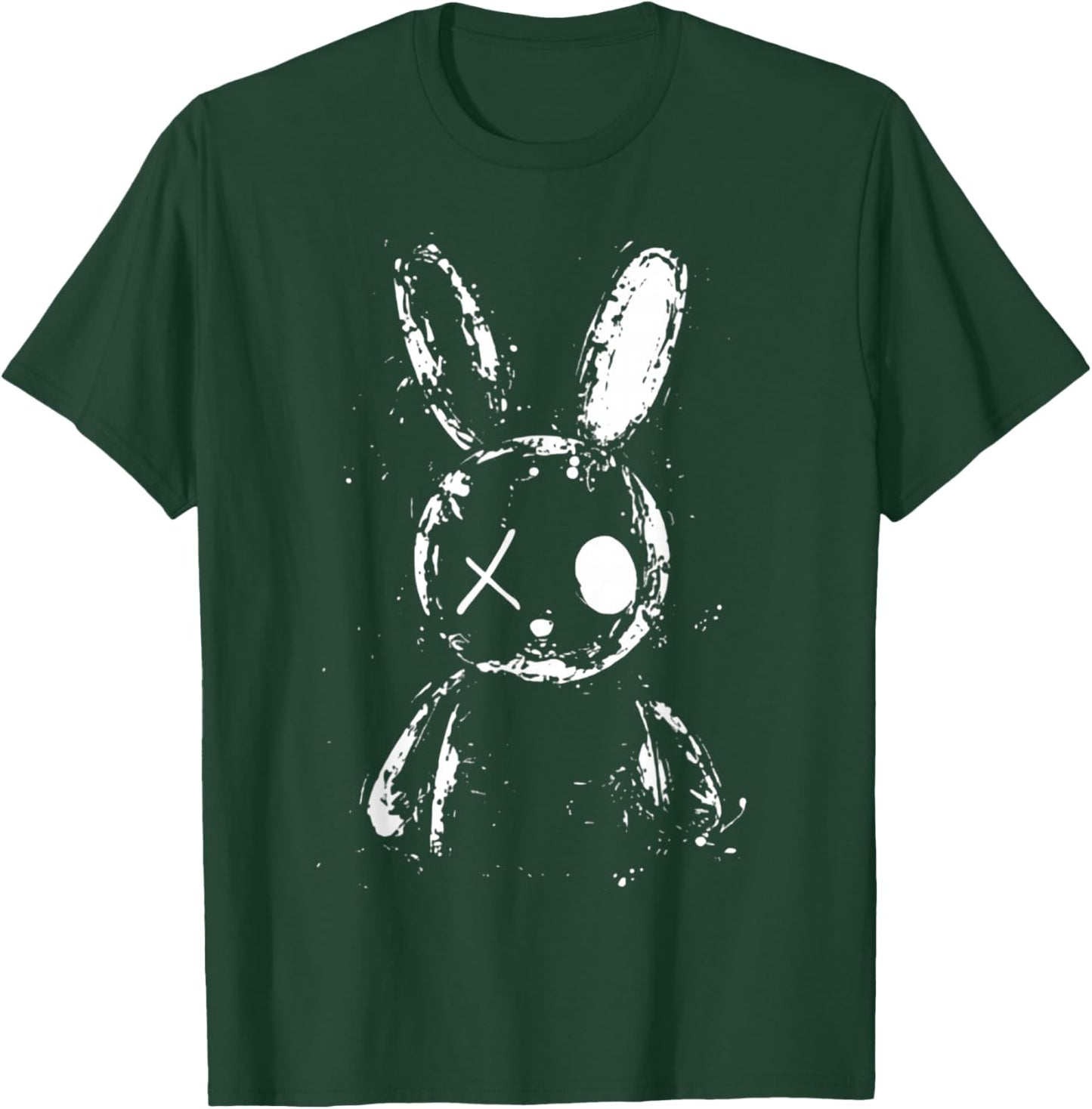 Cute Creepy Bunny Rabbit Grunge Horror Aesthetic Alt Goth T-Shirt - T-Shirt | Forest
