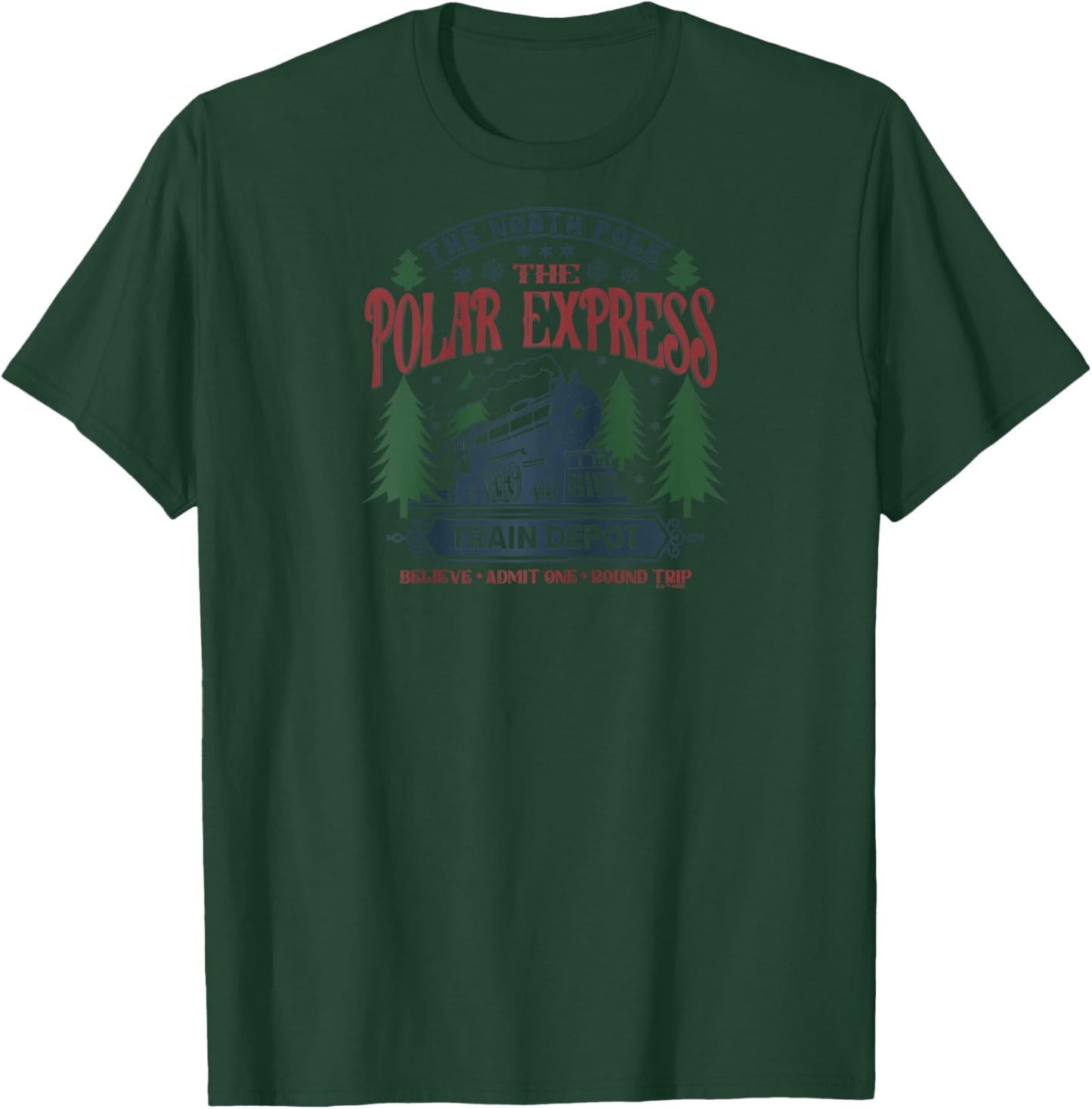 The Polar Express Train Depot Raglan Baseball T-Shirt - T-Shirt | Forest