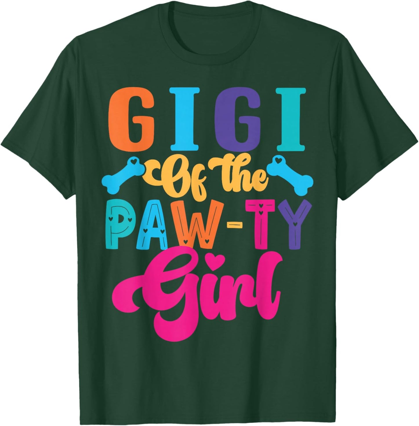 Gigi of The Paw-ty Girl Dog Family Matching Party T-Shirt - T-Shirt | Forest