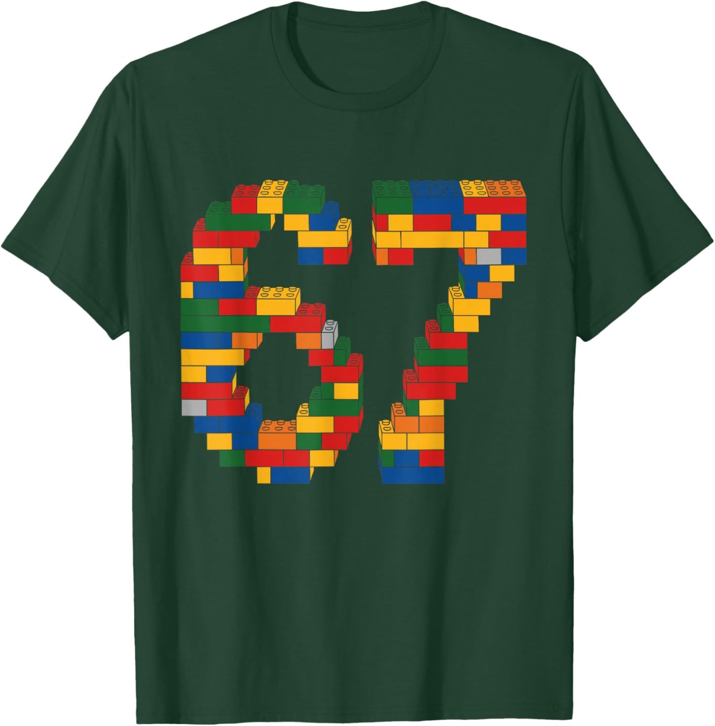 67 Meme 6 7 Meme Six Seven Students Building Toy Teens Kids T-Shirt - T-Shirt | Forest