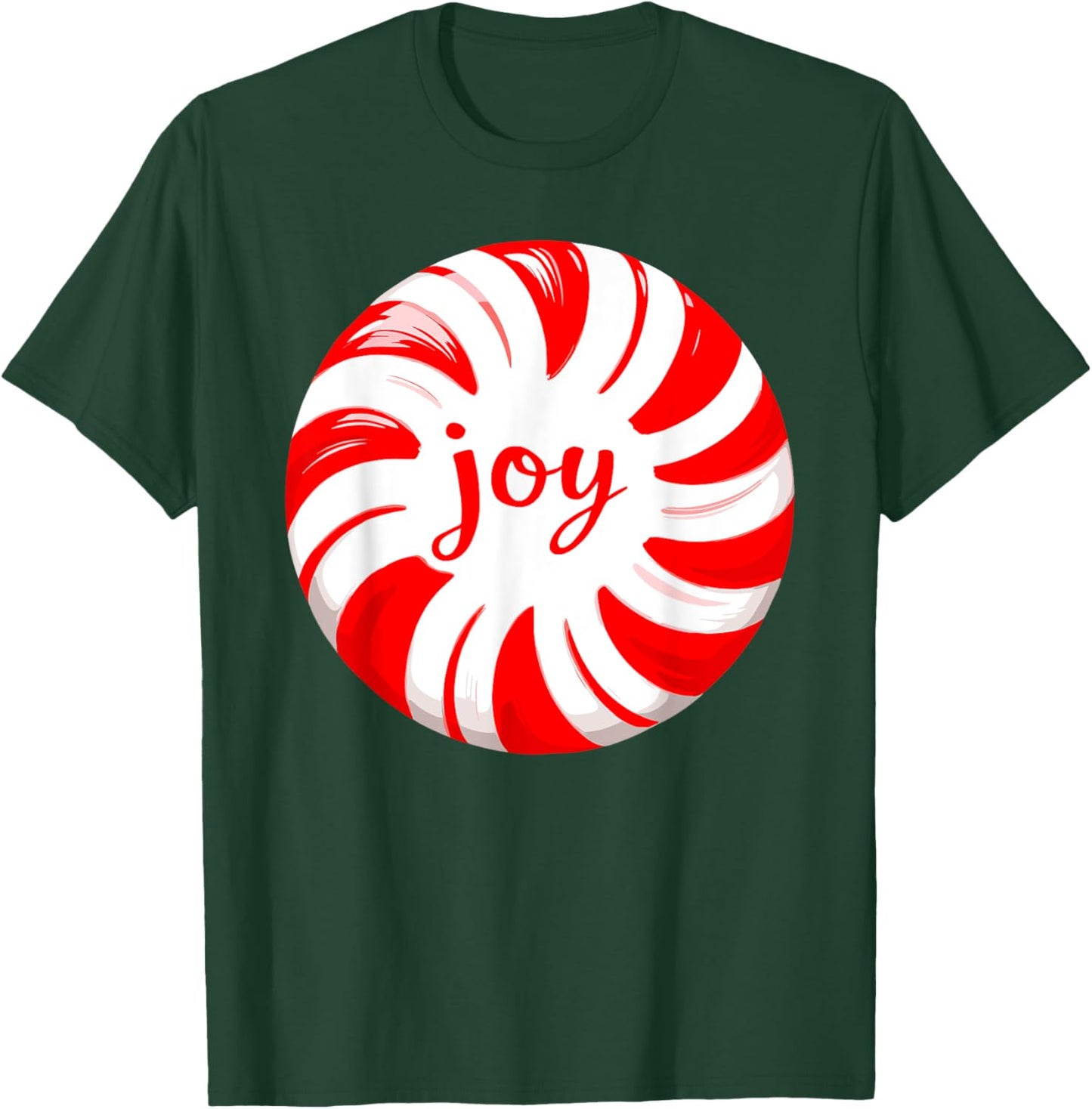 Peppermint Candy Cane Joy Merry Christmas Xmas Party T-Shirt - T-Shirt | Forest