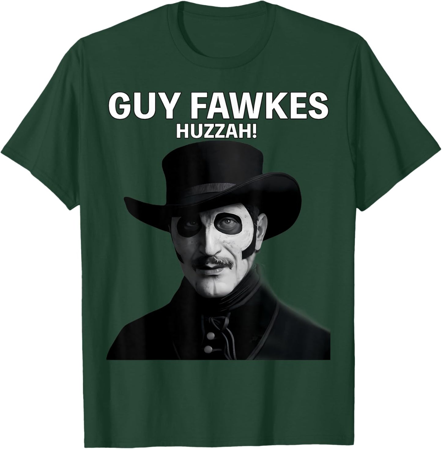 Guy Fawkes Day Wearing Hat Portrait T-Shirt - T-Shirt | Forest