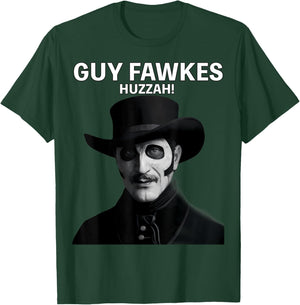 Guy Fawkes Day Wearing Hat Portrait T-Shirt - T-Shirt | Forest