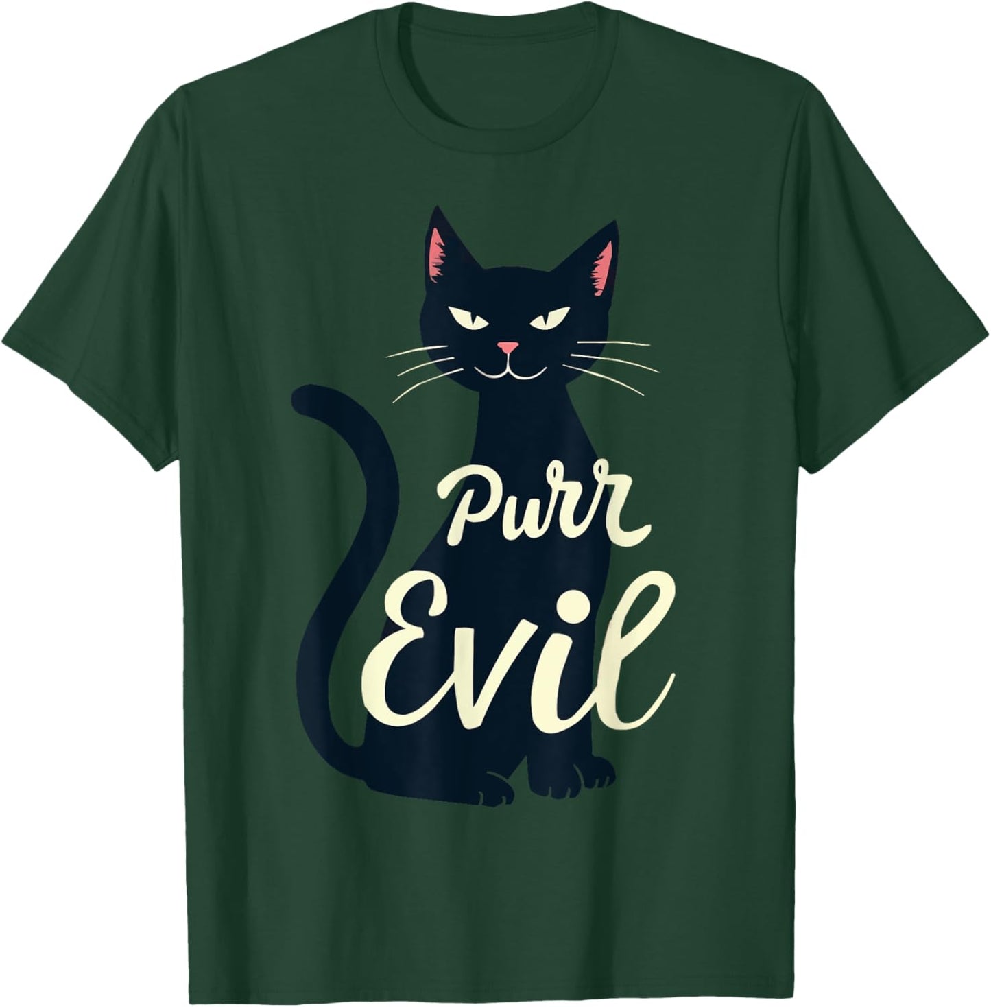 Sarcastic Black Cat Purr Evil Cat Lover Halloween Costume Men Women T-Shirt - T-Shirt | Forest