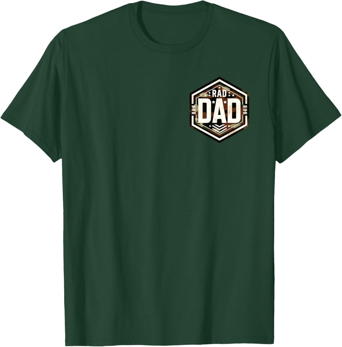 Camo Rad Dad Retro Camouflage Daddy Father's Day 2 Sides T-Shirt - T-Shirt | Forest