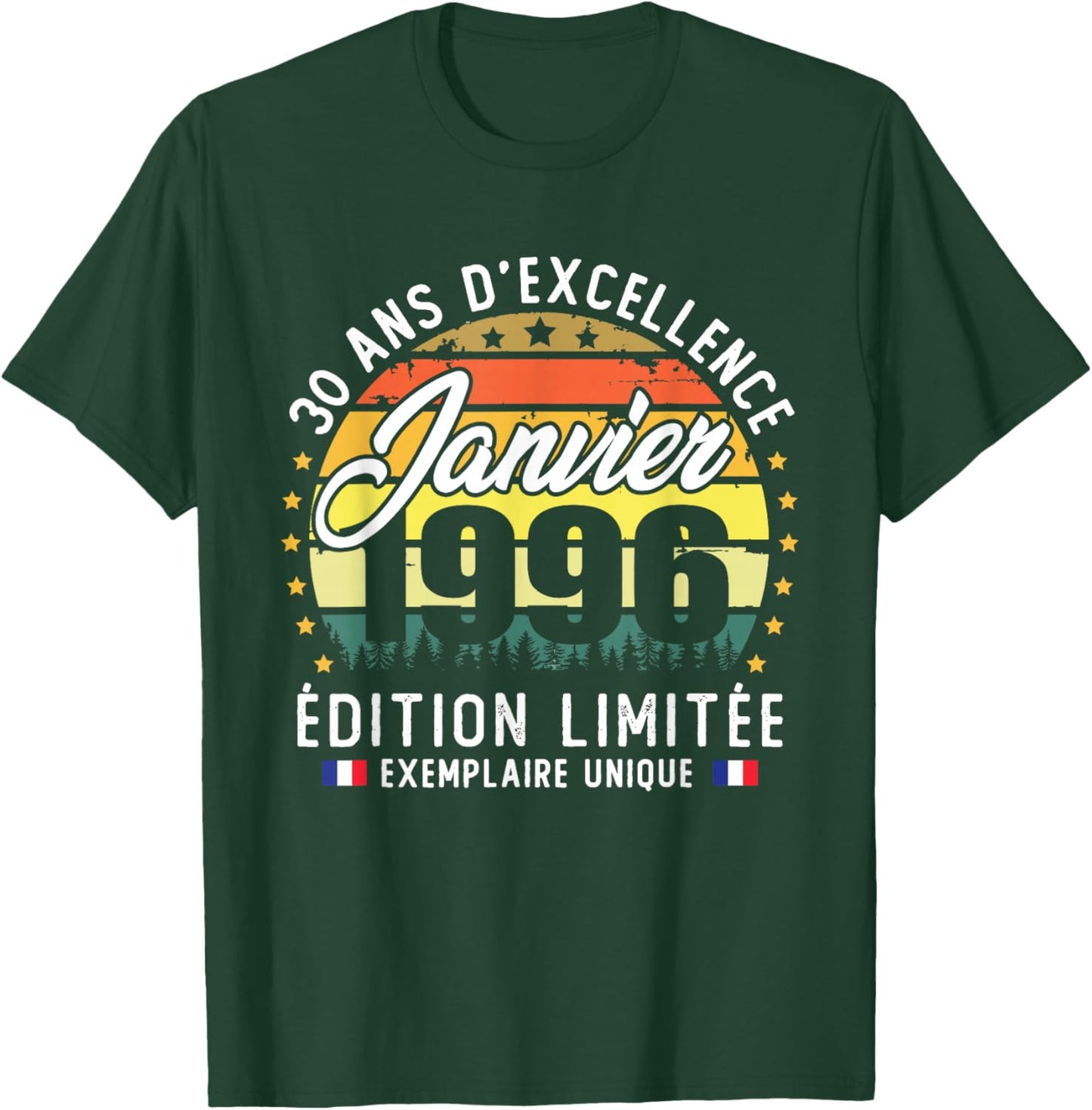 Vintage January 1996 30th Birthday Gift T-Shirt - T-Shirt | Forest
