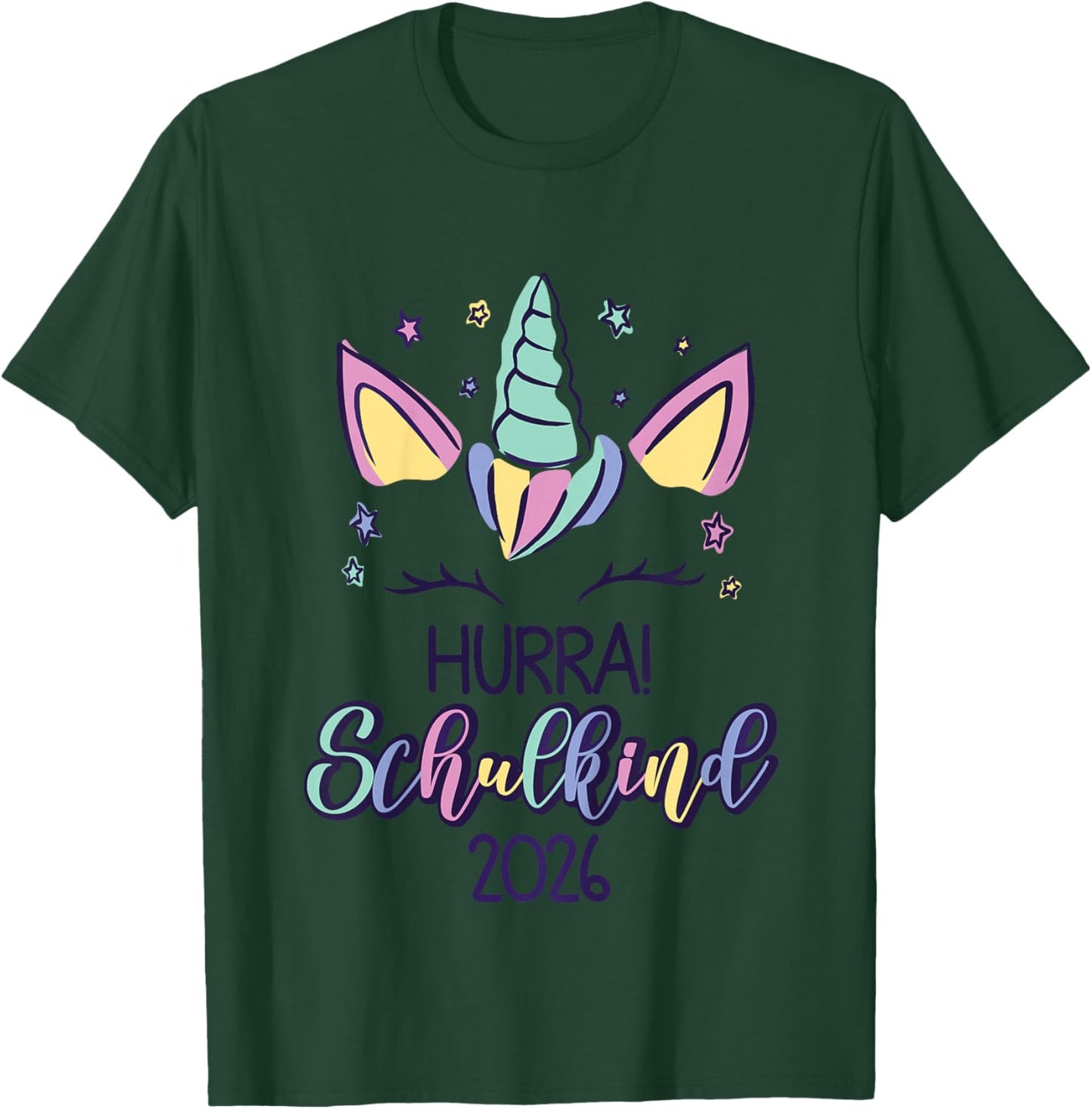 First Day of School Girls Unicorn School Child 2026 T-Shirt - T-Shirt | Forest