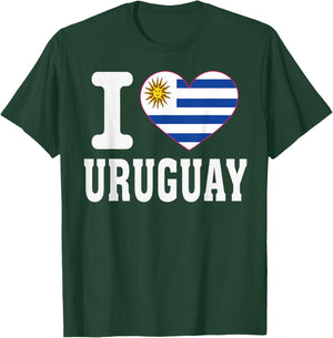 I Love Uruguay Heart Souvenir Lovers Pride Travel T-Shirt - T-Shirt | Forest