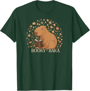 Capybara Funny Rodents Reading Books Wild Animal BookyBara T-Shirt - T-Shirt | Forest