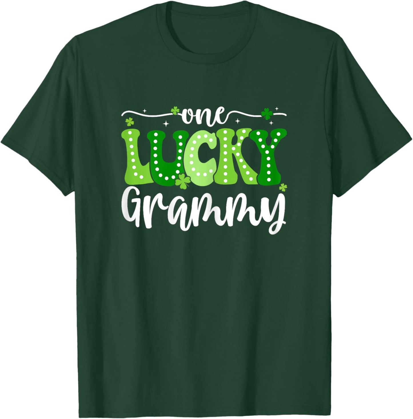 One Lucky Grammy Groovy Retro Grammy St Patrick's Day T-Shirt - T-Shirt | Forest