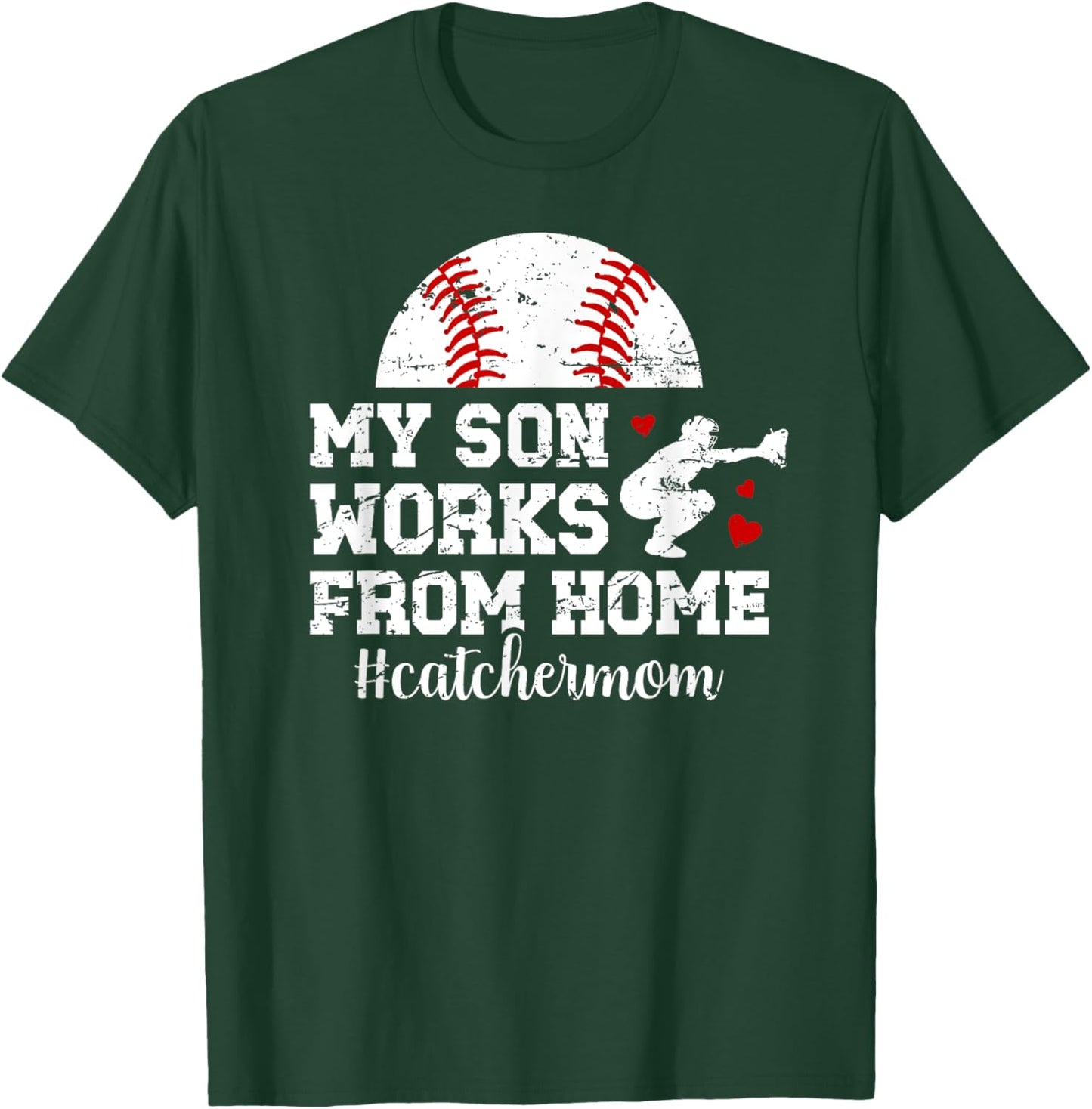 Funny Baseball Catcher Mom Of A Baseball Catcher Mother T-Shirt - T-Shirt | Forest