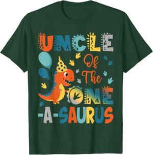 Uncle Of The One-A-Saurus 2Nd Birthday Dinosaur Party T-Shirt - T-Shirt | Forest