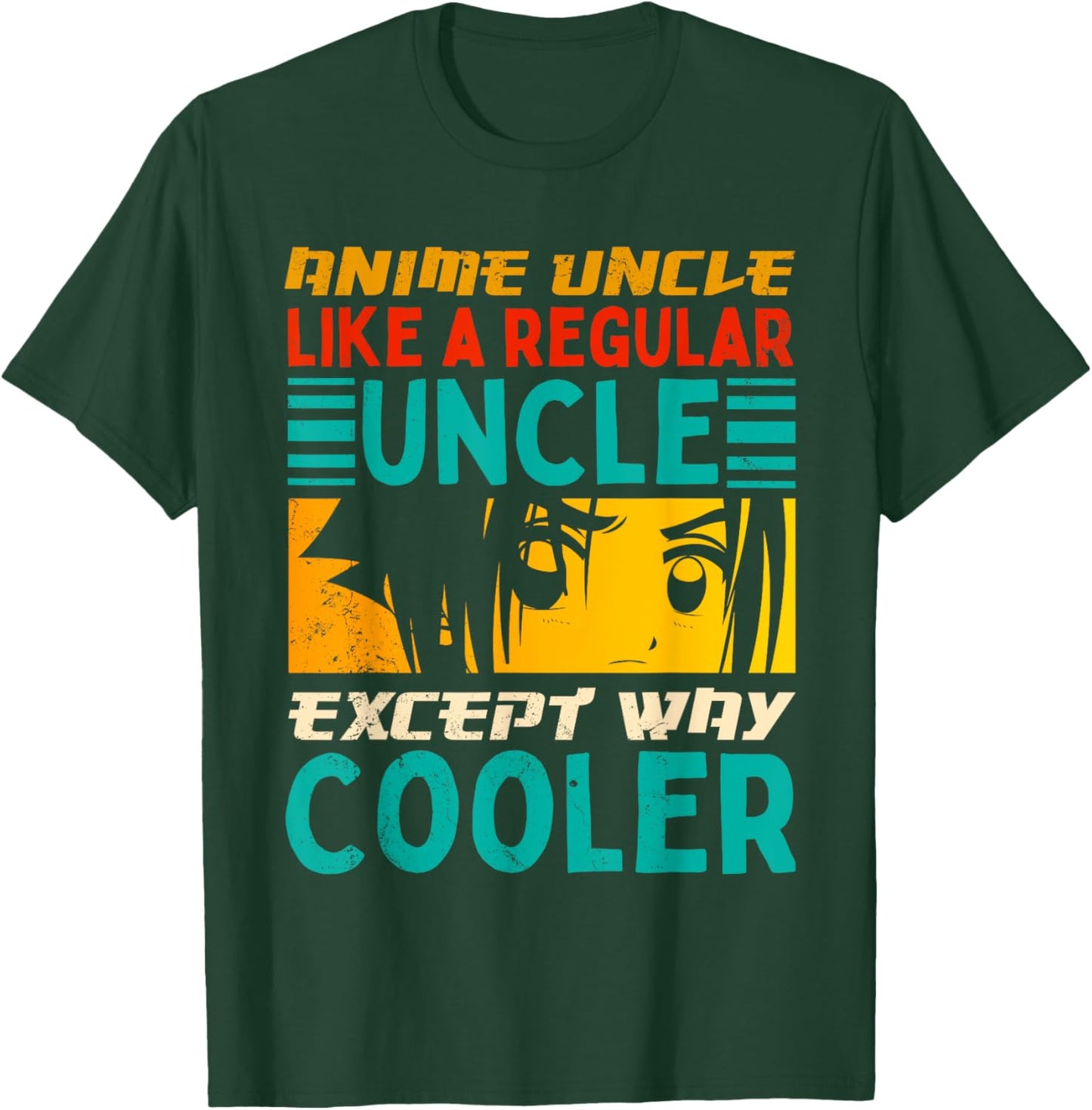 Funny Anime Uncle Like A Regular Uncle Manga Anime Lover Men T-Shirt - T-Shirt | Forest
