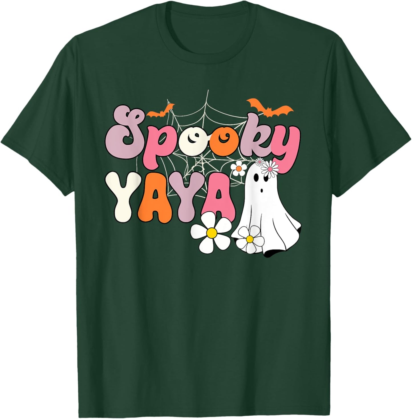 Groovy One Spooky Yaya Mama Grandma Witch Mom Halloween T-Shirt - T-Shirt | Forest