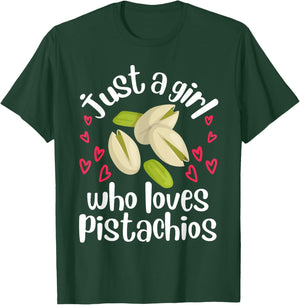 Pistachio Art Girls Fruit Nut Vegan Pistachios T-Shirt - T-Shirt | Forest