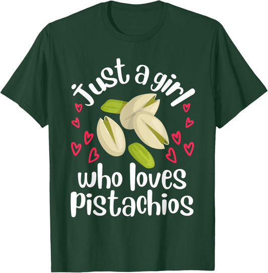 Pistachio Art Girls Fruit Nut Vegan Pistachios T-Shirt - T-Shirt | Forest
