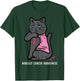 Breast Cancer Cat Pink Ribbon Awareness Women Girls Kids T-Shirt - T-Shirt | Forest