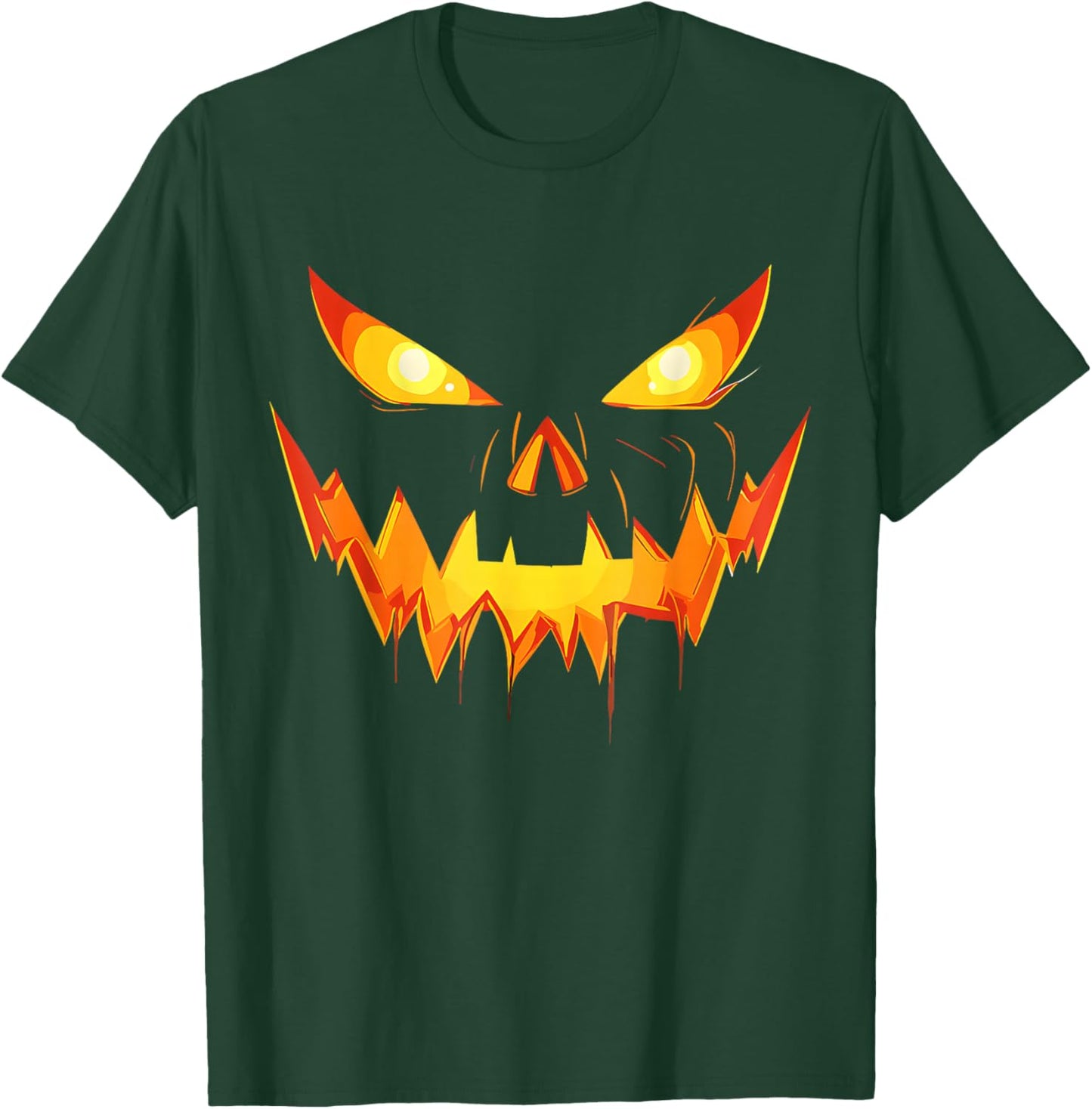 Scary Pumpkin Jack O Lantern Face Halloween Men Boys Kids T-Shirt - T-Shirt | Forest