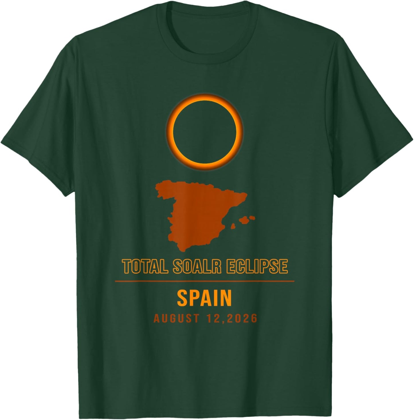 Total Solar Event Eclipse 2026 Le Chemin de la totalité du Soleil T-Shirt - T-Shirt | Forest