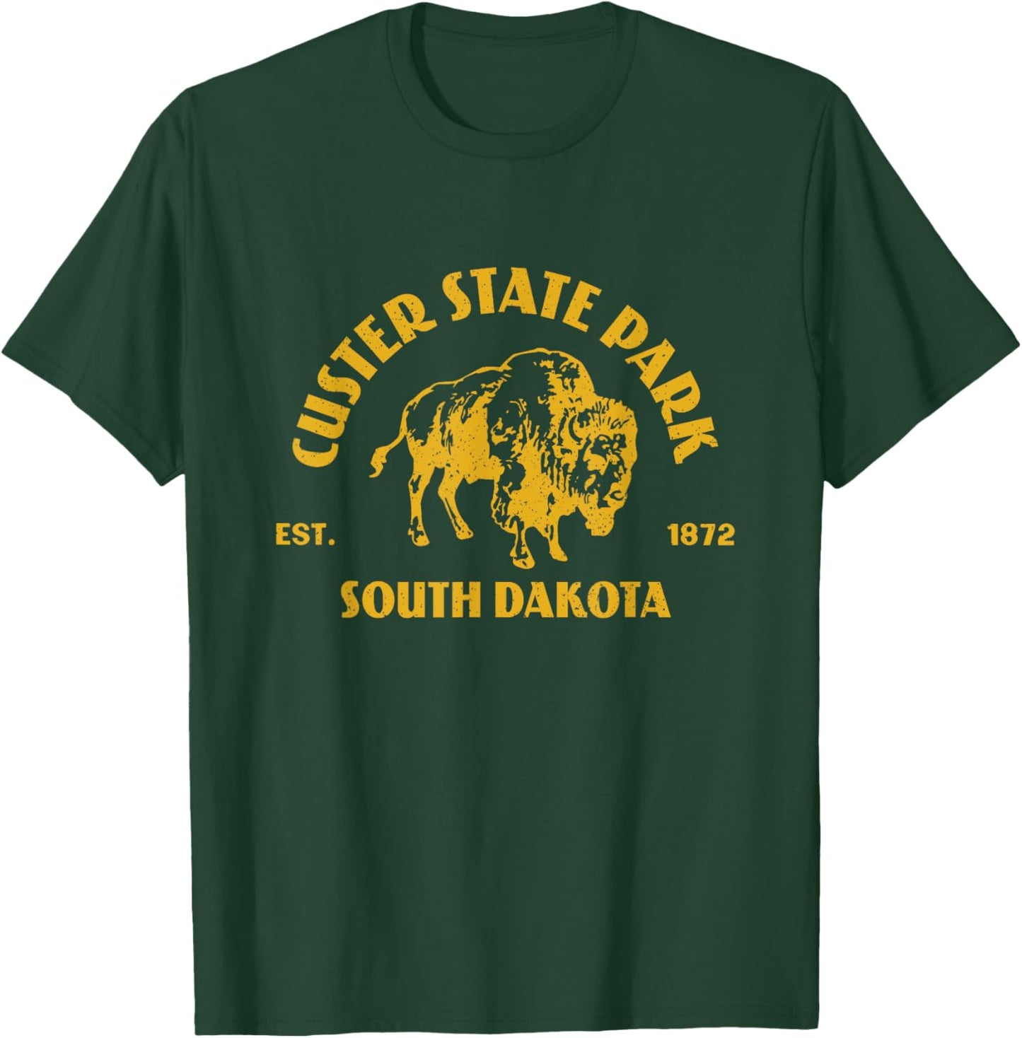 Vintage Bison Custer State Park South Dakota Travel Souvenir T-Shirt - T-Shirt | Forest