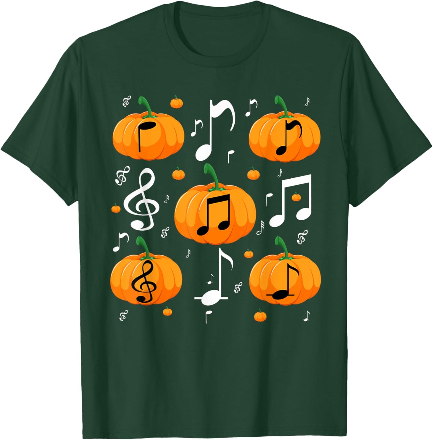 Music Note Pumpkin Fall Costume For Musicians And Teachers T-Shirt - T-Shirt | Forest