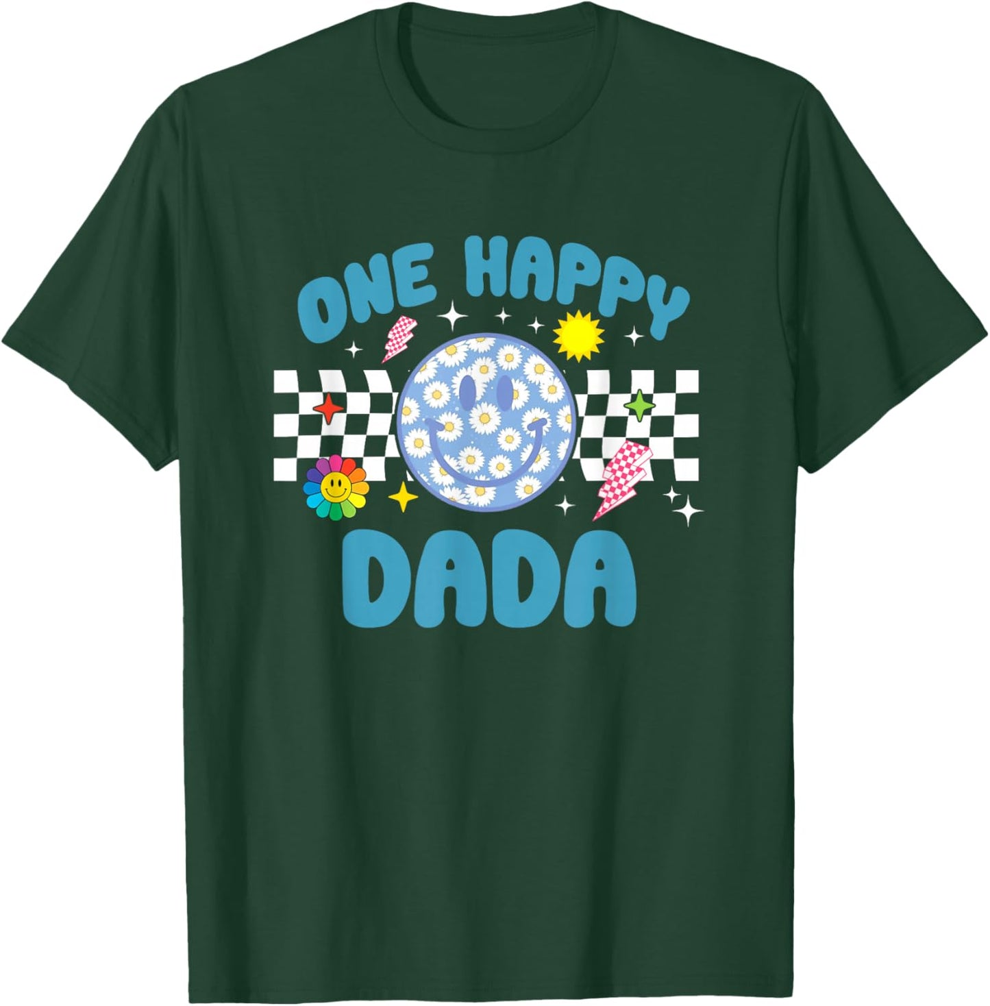 One Happy Dude Dada 1st Birthday Family Matching T-Shirt - T-Shirt | Forest