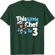 Kids Chef Cooking Kirchen 3 Year Old 3rd Birthday Boy T-Shirt - T-Shirt | Forest