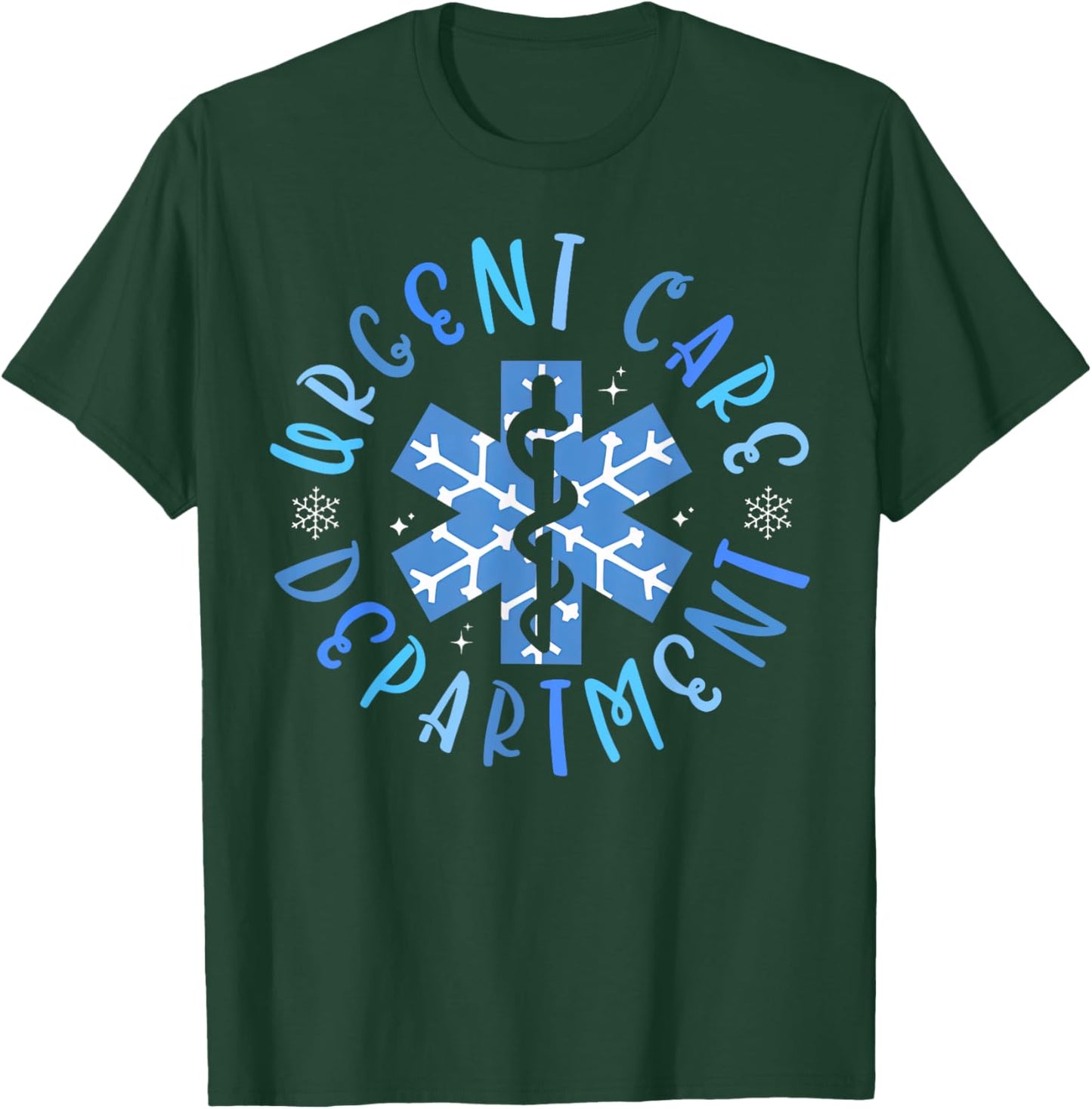 Urgent Care Nurse Christmas ICU Nursing - Adults, Black, Small, Short Sleeve, Polyester, Christmas Nurse T-Shirt - T-Shirt | Forest