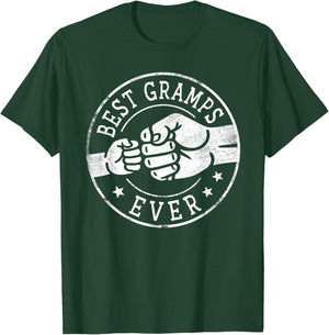 Best Gramps Ever - Fist Bump Circle Emblem Design Gramps T-Shirt - T-Shirt | Forest