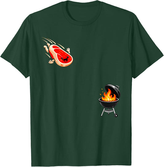Steak Dive Funny Flying Steak BBQ Grilling Cookout T-Shirt - T-Shirt | Forest