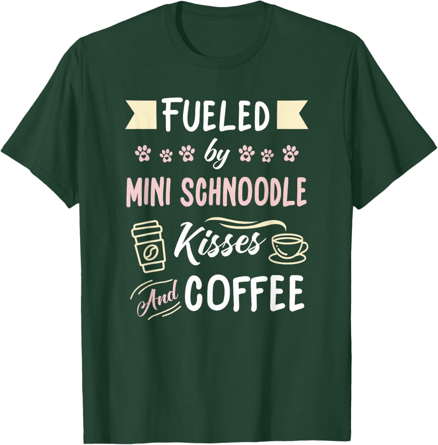 Mini Schnoodle Mom Miniature Schnauzer Poo Coffee Lover T-Shirt - T-Shirt | Forest