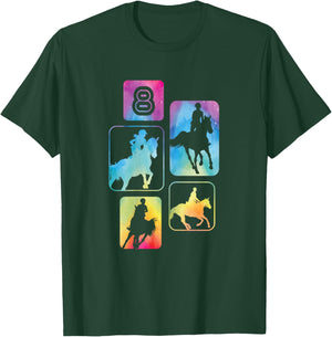 8th Birthday Horse Rider Horse Lover 8 Years Old Girl T-Shirt - T-Shirt | Forest