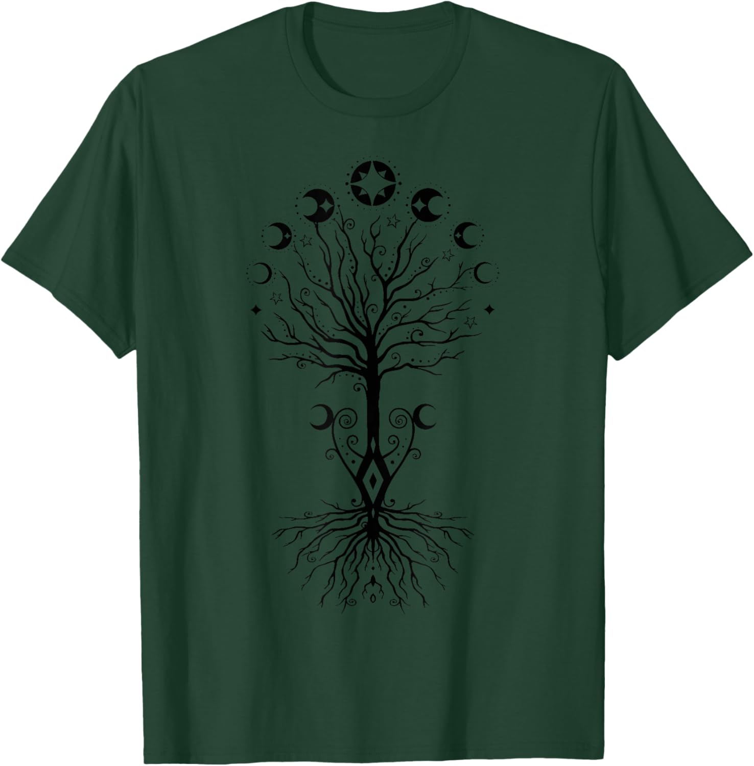 Moon Phases Tree-of-Life Yggdrasil for Viking Pagan Wicca T-Shirt - T-Shirt | Forest