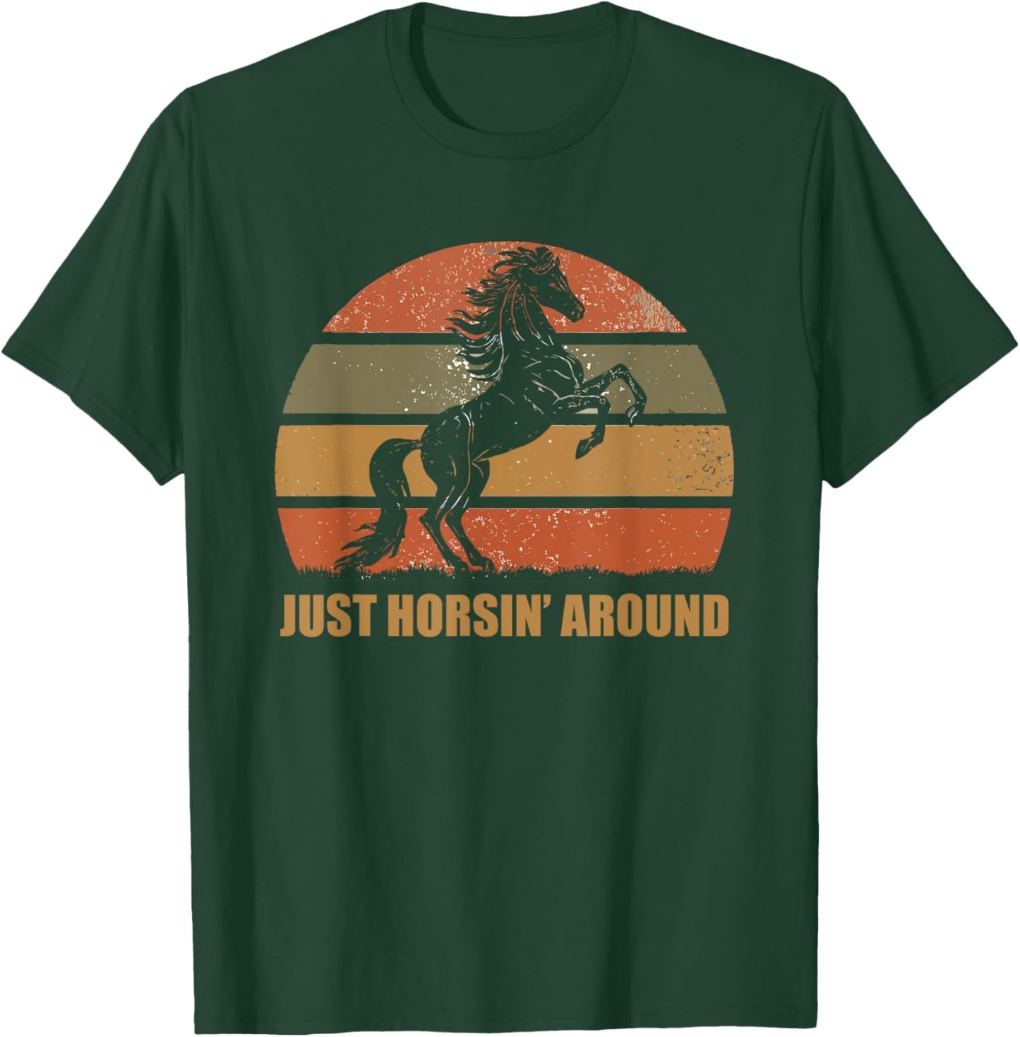 Funny Horses Just Horsing Hanging Around Pins Vintage Retro T-Shirt - T-Shirt | Forest