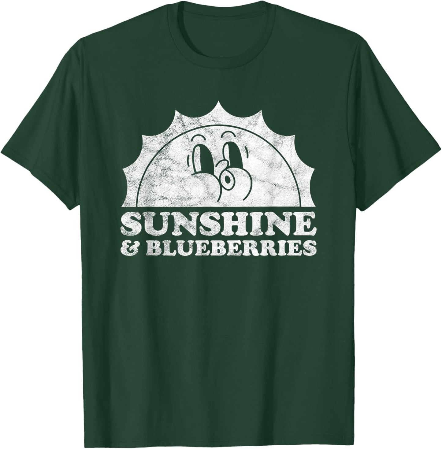 Sunshine and Blueberries Retro Vintage Sun Blueberry Men Women Kids T-Shirt - T-Shirt | Forest