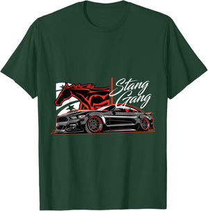 Stang Gang Mustang Car Horse Power Art T-Shirt - T-Shirt | Forest