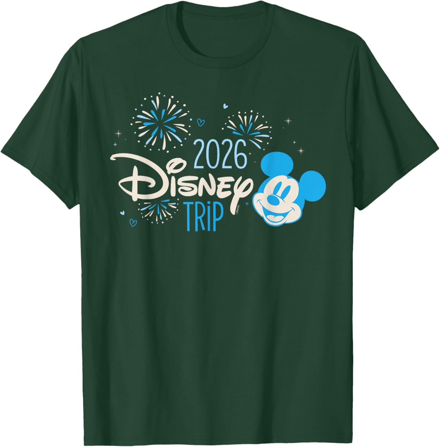 Disney Mickey Mouse & Fireworks 2026 Disney Trip Vacation T-Shirt - T-Shirt | Forest