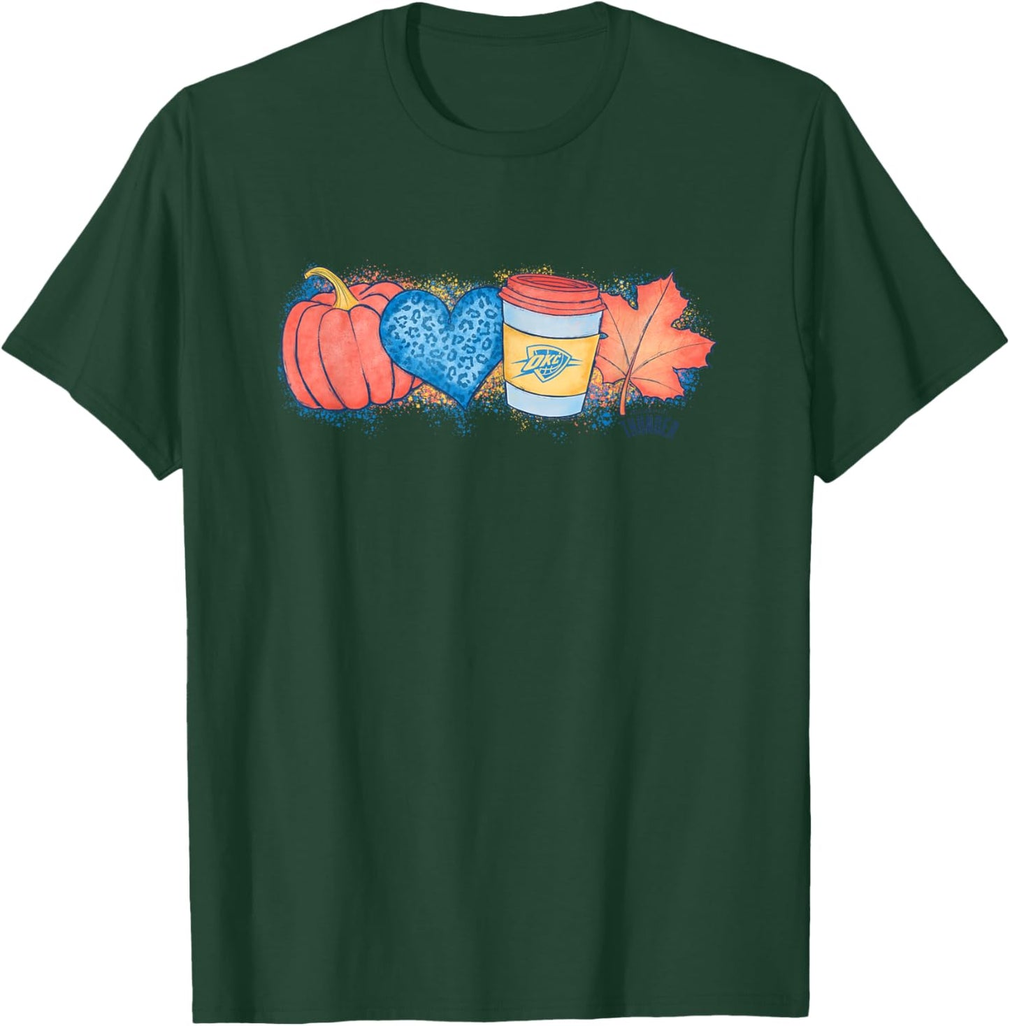 NBA Oklahoma City Thunder Cozy Fall Painted Banner T-Shirt - T-Shirt | Forest