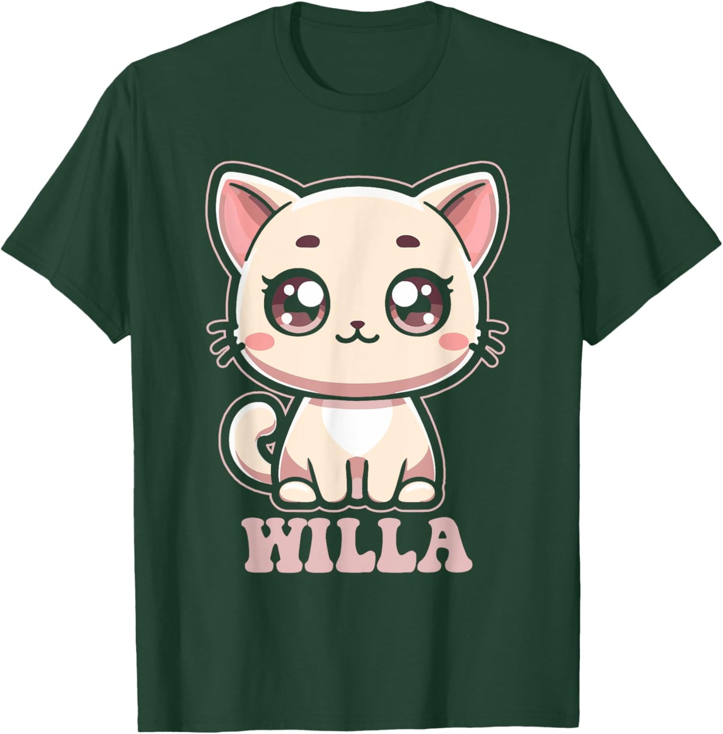 Willa Cute Kitty Cat Design for Girls Name Willa T-Shirt - T-Shirt | Forest