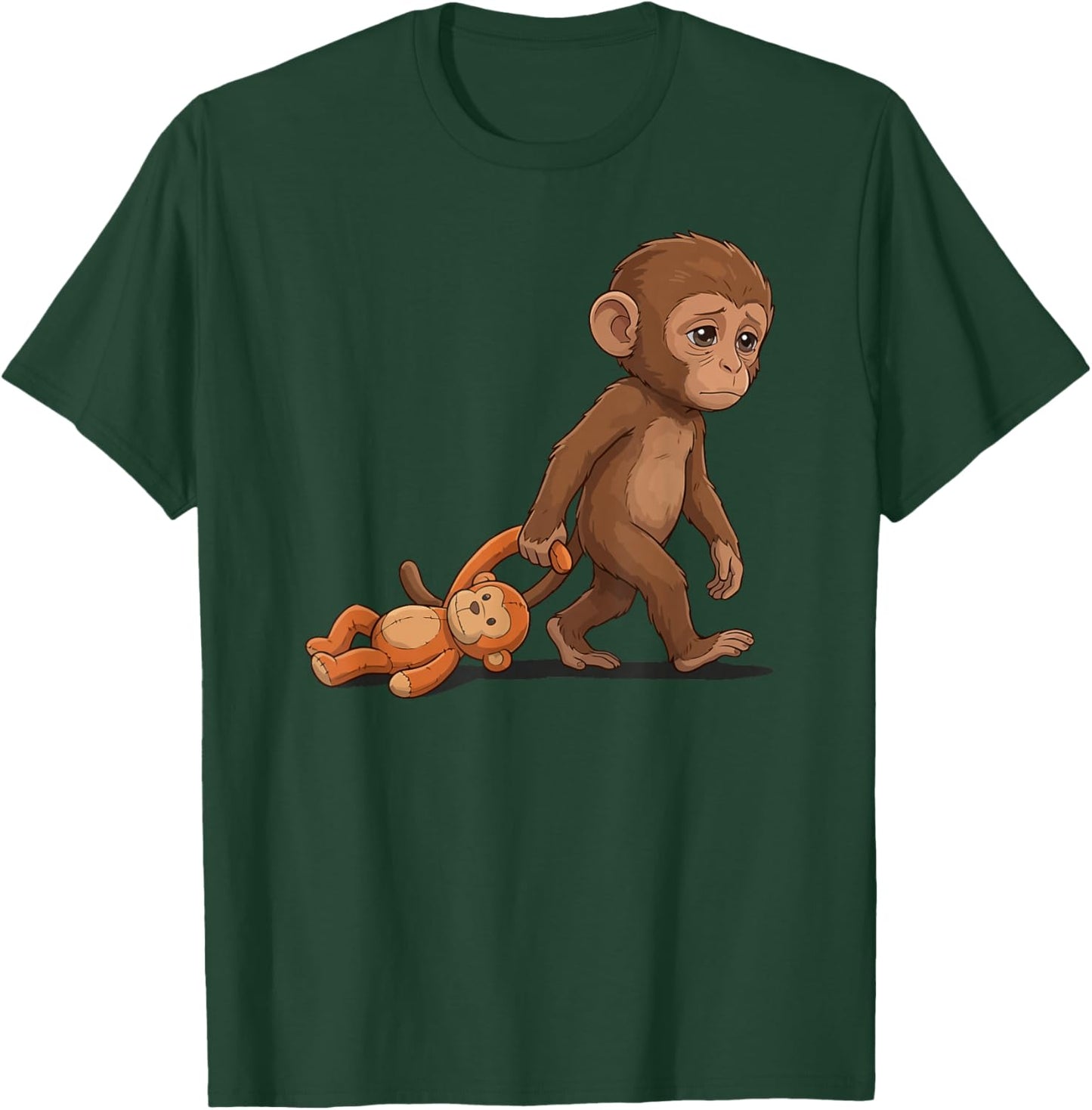 Team Punch Cute Baby Monkey Hugging Plush T-Shirt - T-Shirt | Forest